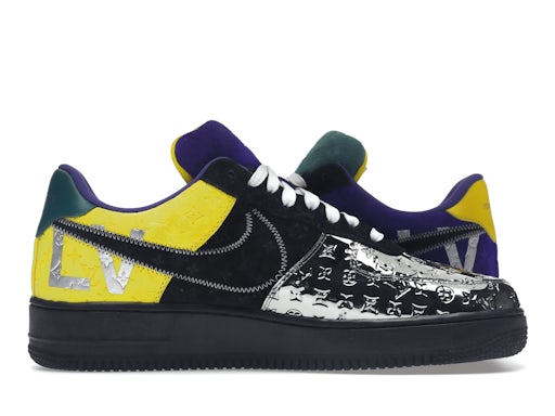 Louis Vuitton Nike Air Force 1 Low By Virgil Abloh Black Metallic Silver