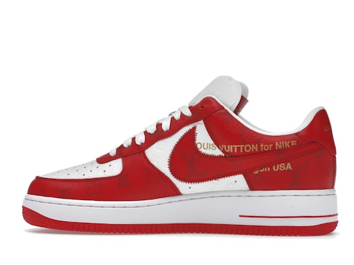 Louis Vuitton Nike Air Force 1 Low By Virgil Abloh White Red